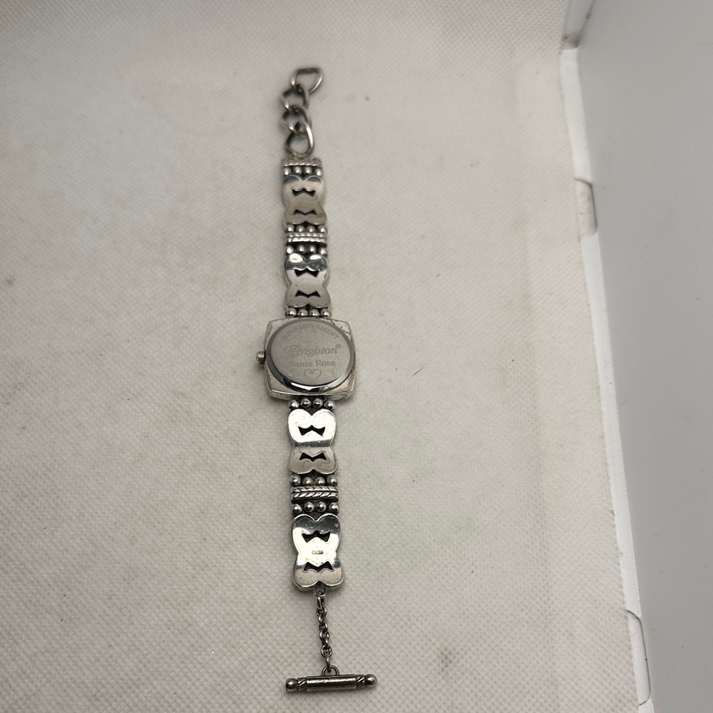 Brighton Santa Rosa Silver Adjustable Toggle Closure Watch w/ Roman Numerals - Picture 9 of 10